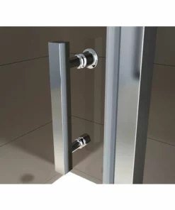 BERNSTEIN Paroi De Douche D'angle 8 Mm NANO Verre Véritable EX416-1 Bande Satin - 90 X 90 X 195 Cm : Montage à Gauche -BERNSTEIN Shop 10583575 5