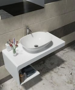 BERNSTEIN Plan De Toilette Pour Vasque à Poser Avec Espace De Rangement NT01 100x48x42 Cm En Pierre Solide (Solid Stone) : à Droite 9 BERNSTEIN Plan De Toilette Pour Vasque à Poser Avec Espace De Rangement NT01 100x48x42 Cm En Pierre Solide (Solid Stone) : à Droite -BERNSTEIN Shop 10583592 3