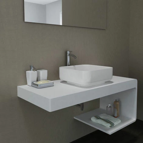 BERNSTEIN Plan De Toilette Pour Vasque à Poser Avec Espace De Rangement NT01 100x48x42 Cm En Pierre Solide (Solid Stone) : à Droite 7 BERNSTEIN Plan De Toilette Pour Vasque à Poser Avec Espace De Rangement NT01 100x48x42 Cm En Pierre Solide (Solid Stone) : à Droite – Image 5