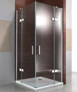 BERNSTEIN Paroi De Douche D'angle En Verre Véritable De 8mm NANO Transparent DX407 - Largeur Sélectionnable: 80cm, 90cm