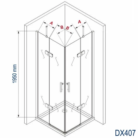 BERNSTEIN Paroi De Douche D'angle En Verre Véritable De 8mm NANO Transparent DX407 - Largeur Sélectionnable: 80cm, 90cm 4 BERNSTEIN Paroi De Douche D'angle En Verre Véritable De 8mm NANO Transparent DX407 - Largeur Sélectionnable: 80cm, 90cm – Image 2