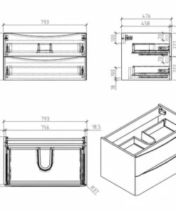 BERNSTEIN Meuble De Salle De Bain à Suspendre SMILE 800, Blanc - En Option Miroir Et Armoire Murale: Sans Miroir, Sans Meuble Mural De Droite, Sans Meuble Mural De Gauche -BERNSTEIN Shop 10583614 5