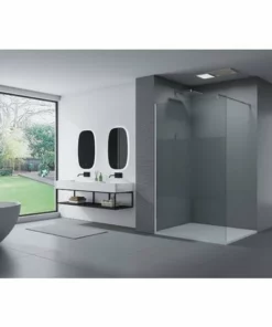 BERNSTEIN Paroi De Douche Fixe Latérale En Verre De Sécurité 8mm, Satiné Partiel, EX101, Largeur Sélectionnable: 900mm