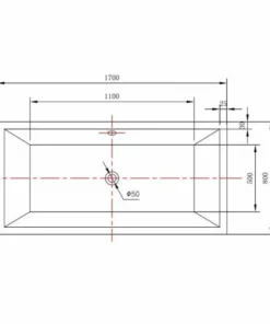BERNSTEIN Baignoire îlot COMFORT En Acrylique Sanitaire - 170x80x60cm - Avec Ou Sans Robinetterie: Sans Robinet Mitigeur, Sans Siphon -BERNSTEIN Shop 10583684 5