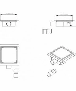 BERNSTEIN Caniveau De Douche T02 En Acier Inoxydable Pour Douche - Drain De Douche Inclus - Largeur Sélectionnable: 15 X 15 Cm -BERNSTEIN Shop 10583693 4