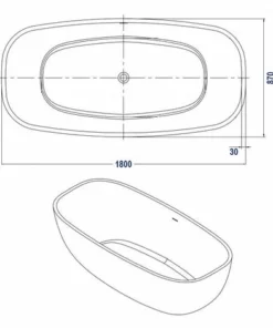 BERNSTEIN Baignoire îlot En Pierre Solide, Solid Surface, OCEAN STONE - 180 X 87 Cm - Sélectionnable En Blanc Mat Ou Blanc Brillant: Mat 11 BERNSTEIN Baignoire îlot En Pierre Solide, Solid Surface, OCEAN STONE - 180 X 87 Cm - Sélectionnable En Blanc Mat Ou Blanc Brillant: Mat -BERNSTEIN Shop 10583712 5