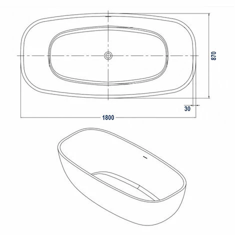 BERNSTEIN Baignoire îlot En Pierre Solide, Solid Surface, OCEAN STONE - 180 X 87 Cm - Sélectionnable En Blanc Mat Ou Blanc Brillant: Mat 7 BERNSTEIN Baignoire îlot En Pierre Solide, Solid Surface, OCEAN STONE - 180 X 87 Cm - Sélectionnable En Blanc Mat Ou Blanc Brillant: Mat – Image 5