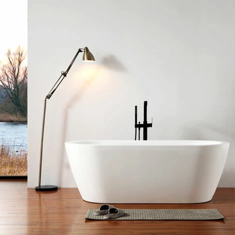 BERNSTEIN Baignoire îlot Ovale En Acrylique JAZZ Blanc - 173 X 78 Cm - Robinetterie En Option: Sans Robinet Mitigeur, Sans Siphon 4 BERNSTEIN Baignoire îlot Ovale En Acrylique JAZZ Blanc - 173 X 78 Cm - Robinetterie En Option: Sans Robinet Mitigeur, Sans Siphon – Image 2