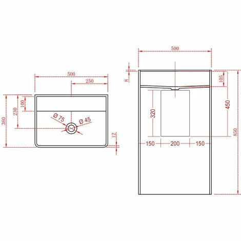 BERNSTEIN Lavabo Colonne Totem TWZ26 En Pierre Solide (Solid Stone) - En Blanc Ou En Noir - 50x36x85cm : Blanc Mat 5 BERNSTEIN Lavabo Colonne Totem TWZ26 En Pierre Solide (Solid Stone) - En Blanc Ou En Noir - 50x36x85cm : Blanc Mat – Image 3
