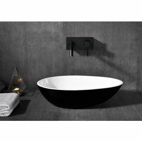 BERNSTEIN Vasque à Poser TWA65 En Fonte Minérale (Pure Acrylic) - En Blanc Ou En Noir - 60x35x16cm: Blanc Mat, Sans Bonde Pop Up, Sans Cache Supplémentaire 4 BERNSTEIN Vasque à Poser TWA65 En Fonte Minérale (Pure Acrylic) - En Blanc Ou En Noir - 60x35x16cm: Blanc Mat, Sans Bonde Pop Up, Sans Cache Supplémentaire – Image 2