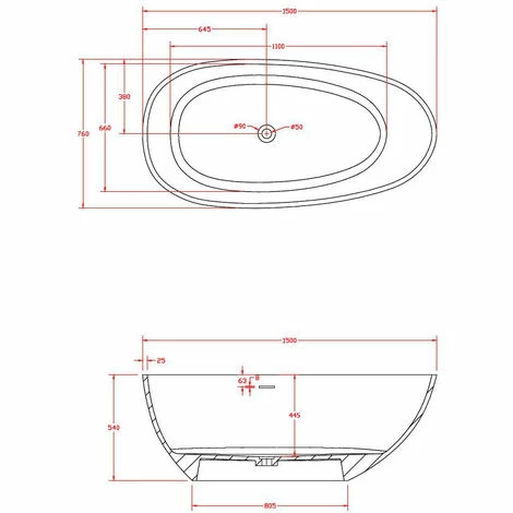 BERNSTEIN Baignoire îlot En Pierre Solide VELA - Dimensions Et Couleur En Option: Blanc Mat, 150 X 76 Cm (de) 4 BERNSTEIN Baignoire îlot En Pierre Solide VELA - Dimensions Et Couleur En Option: Blanc Mat, 150 X 76 Cm (de) – Image 2