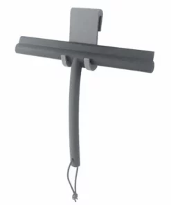 BERNSTEIN Raclette De Douche En Acier Inoxydable Avec Poignée, Crochet, Revêtement En Silicone Sans Soudure, Anthracite