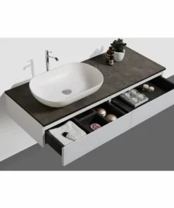 BERNSTEIN Ensemble De Salle De Bain Vision 1200 Blanc Mat - Miroir Et Vasque En Option: Sans Miroir, Sans Cache Supplémentaire, Sans Vasque à Poser -BERNSTEIN Shop 10583800 4