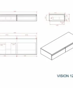 BERNSTEIN Ensemble De Salle De Bain Vision 1200 Blanc Mat - Miroir Et Vasque En Option: Sans Miroir, Sans Cache Supplémentaire, Sans Vasque à Poser -BERNSTEIN Shop 10583800 5