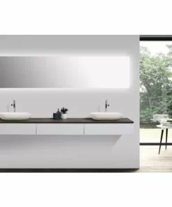BERNSTEIN Ensemble De Salle De Bain Vision 2250 Blanc Mat - Vasque à Poser En Option: Sans Cache Supplémentaire, Sans Vasque à Poser