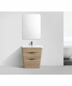 BERNSTEIN Petit Meuble De Salle De Bain Victoria 650D Basic, En Chêne Clair, Avec Miroir