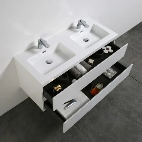 BERNSTEIN Meuble Salle De Bain Alice 1200 Blanc Mat - Miroir En Option: Sans Miroir, Brillant 6 BERNSTEIN Meuble Salle De Bain Alice 1200 Blanc Mat - Miroir En Option: Sans Miroir, Brillant – Image 4