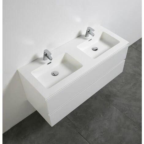 BERNSTEIN Meuble Salle De Bain Alice 1200 Blanc Mat - Miroir En Option: Sans Miroir, Brillant 7 BERNSTEIN Meuble Salle De Bain Alice 1200 Blanc Mat - Miroir En Option: Sans Miroir, Brillant – Image 5