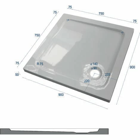 BERNSTEIN Receveur De Douche Carré - 90 X 90 Cm Et Système D'évacuation 7 BERNSTEIN Receveur De Douche Carré - 90 X 90 Cm Et Système D'évacuation – Image 5