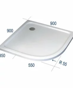 BERNSTEIN Receveur De Douche Quart De Cercle - 90 X 90 Cm Et Système D'évacuation -BERNSTEIN Shop 10589110 4
