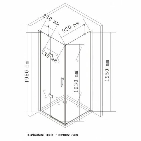 BERNSTEIN Paroi De Douche, Cabine De Douche En Coin, NANO + Receveur EX403, 100x100x195cm 6 BERNSTEIN Paroi De Douche, Cabine De Douche En Coin, NANO + Receveur EX403, 100x100x195cm – Image 4