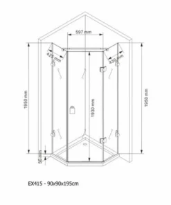 BERNSTEIN Paroi De Douche Pentagonale En Verre Véritable NANO EX415 - 90x90x195cm - Avec Receveur -BERNSTEIN Shop 10589116 4