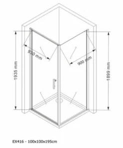 BERNSTEIN Paroi De Douche, Cabine De Douche D'angle, En Verre Véritable NANO EX416 - 100 X 100 X 195cm - Avec Receveur -BERNSTEIN Shop 10589119 5