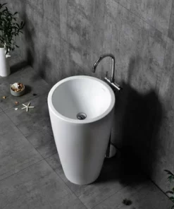 BERNSTEIN Lavabo Colonne Totem TWZ16 En Pierre Solide (Solid Stone) - 50x50x90cm