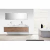 BERNSTEIN Ensemble De Salle De Bain Fiona 1800 Blanc Mat - Façade En Optique Chêne - Miroir Et Vasque En Option: Avec Miroir LED 2073, Sans Cache Supplémentaire, Sans Vasque à Poser -BERNSTEIN Shop 10653231 1