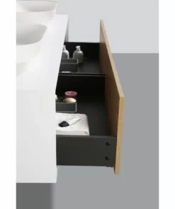 BERNSTEIN Ensemble De Salle De Bain Fiona 1800 Blanc Mat - Façade En Optique Chêne - Miroir Et Vasque En Option: Avec Miroir LED 2073, Sans Cache Supplémentaire, Sans Vasque à Poser -BERNSTEIN Shop 10653231 4