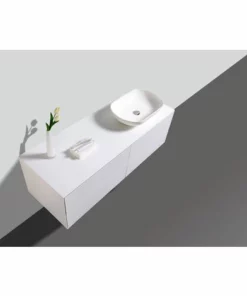 BERNSTEIN Ensemble De Salle De Bain Milou 1400 Blanc Mat - Miroir Et Vasque En Option: Sans Miroir, Sans Cache Supplémentaire, Sans Vasque à Poser