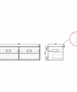 BERNSTEIN Ensemble De Salle De Bain Milou 1400 Blanc Mat - Miroir Et Vasque En Option: Sans Miroir, Sans Cache Supplémentaire, Sans Vasque à Poser -BERNSTEIN Shop 10683223 3