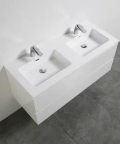 BERNSTEIN Meuble Salle De Bain Alice 1200 Blanc Haute Brillance - Miroir En Option: Sans Miroir, Brillant