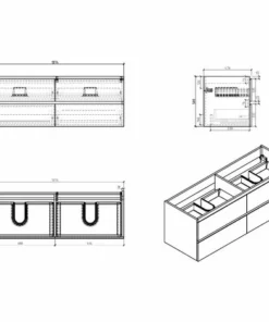 BERNSTEIN Meuble Salle De Bain Alice 1380 Blanc Mat - Miroir En Option: Sans Miroir, Brillant -BERNSTEIN Shop 10683271 5
