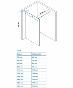 BERNSTEIN Paroi De Douche Fixe Latérale En Verre Transparent De Sécurité 10mm, EX101, Largeur Sélectionnable: 900mm -BERNSTEIN Shop 10701033 5