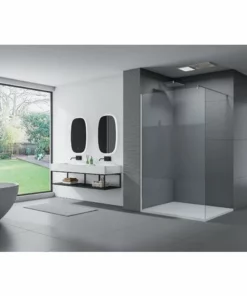 BERNSTEIN Paroi De Douche Fixe Latérale En Verre De Sécurité 10mm, Satiné Partiel, EX101, Largeur Sélectionnable: 1600mm