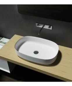 BERNSTEIN Vasque à Poser Ovale En Fonte Minérale PB2123 - 60x40x13cm - Pure Acrylic