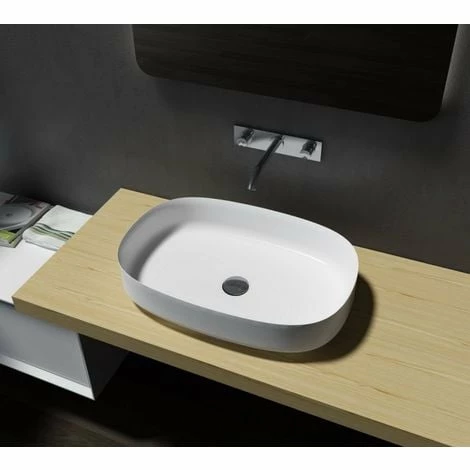 BERNSTEIN Vasque à Poser Ovale En Fonte Minérale PB2123 - 60x40x13cm - Pure Acrylic 3 BERNSTEIN Vasque à Poser Ovale En Fonte Minérale PB2123 - 60x40x13cm - Pure Acrylic