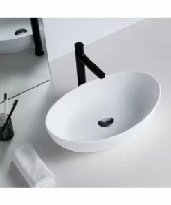 BERNSTEIN Vasque à Poser PB2004 En Fonte Minérale (Pure Acrylic) - 55x35x14,5cm - En Blanc Mat Ou Haute Brillance: Blanc Mat