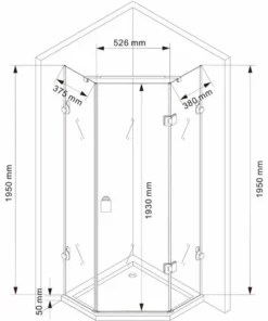 BERNSTEIN Paroi De Douche Pentagonale En Verre Véritable NANO EX415 - 80 X 80 X195cm - Avec Receveur -BERNSTEIN Shop 10987108 4