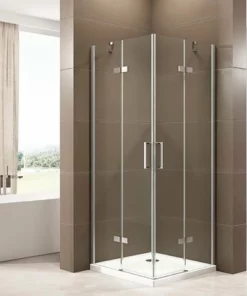 BERNSTEIN Paroi Porte De Douche Pivotante En Angle EX809 - Verre De Sécurité Nano - 80 X 80 X 195 Cm