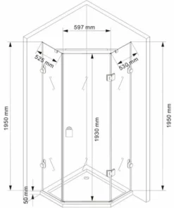 BERNSTEIN Paroi De Douche Pentagonale En Verre Véritable NANO EX415 - 100 X 100 X195cm - Avec Receveur -BERNSTEIN Shop 10987116 4