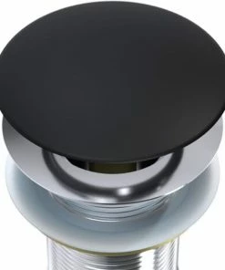 BERNSTEIN Cache Bonde Pour Vasque - Couvercle Pour Bonde Pop Up - Noir Mat