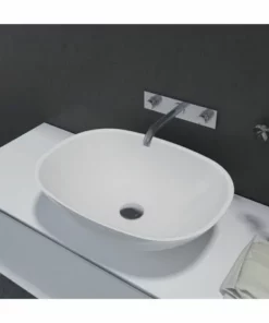 BERNSTEIN Lavabo / Vasque En Fonte Minérale, Ovale à Poser PB2202 - 55 X 40 X 15cm