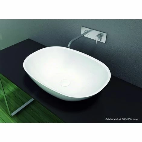 BERNSTEIN Lavabo / Vasque En Fonte Minérale, Ovale à Poser PB2202 - 55 X 40 X 15cm 4 BERNSTEIN Lavabo / Vasque En Fonte Minérale, Ovale à Poser PB2202 - 55 X 40 X 15cm – Image 2