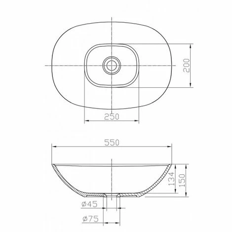 BERNSTEIN Lavabo / Vasque En Fonte Minérale, Ovale à Poser PB2202 - 55 X 40 X 15cm 5 BERNSTEIN Lavabo / Vasque En Fonte Minérale, Ovale à Poser PB2202 - 55 X 40 X 15cm – Image 3