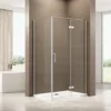 BERNSTEIN Paroi De Douche Fixe Et Porte Pivotante En Verre NANO Transparent - EX409 - 90 X 120 X 195 Cm: Montage à Gauche -BERNSTEIN Shop 11010569 1