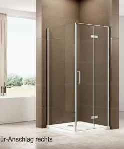 BERNSTEIN Paroi De Douche Fixe Et Porte Pivotante En Verre NANO Transparent - EX409 - 90 X 120 X 195 Cm: Montage à Gauche -BERNSTEIN Shop 11010569 3