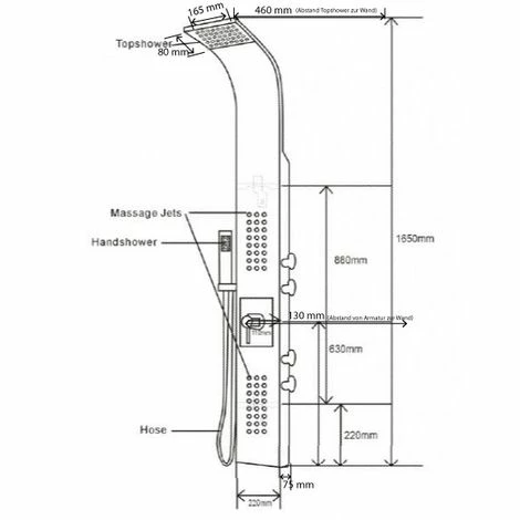 BERNSTEIN Système De Douche, Colonne De Douche Thermostatique SEDAL 8815, Noir 7 BERNSTEIN Système De Douche, Colonne De Douche Thermostatique SEDAL 8815, Noir – Image 5