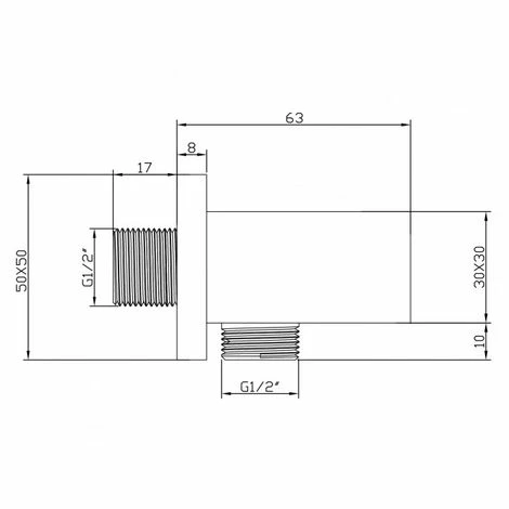 BERNSTEIN Coude Avec Support Mural Pour Douchette Et Clapet Anti-retour BA002 - Design Carré 4 BERNSTEIN Coude Avec Support Mural Pour Douchette Et Clapet Anti-retour BA002 - Design Carré – Image 2
